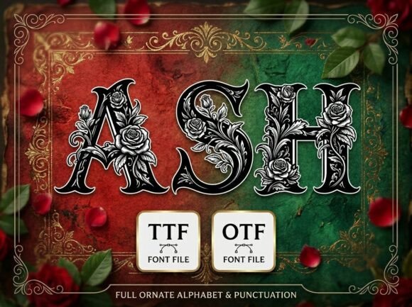 Ash: A Victorian-Inspired Decorative Font for Luxury Branding