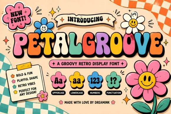 Petal Groove: A Playful 70s-Inspired Display Font