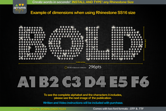 RS04 Modern DIY RHINESTONE TTF Template